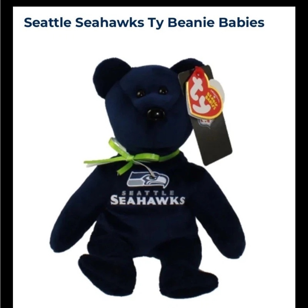 Ty Beanie Babies Navy Blue Plush Bear